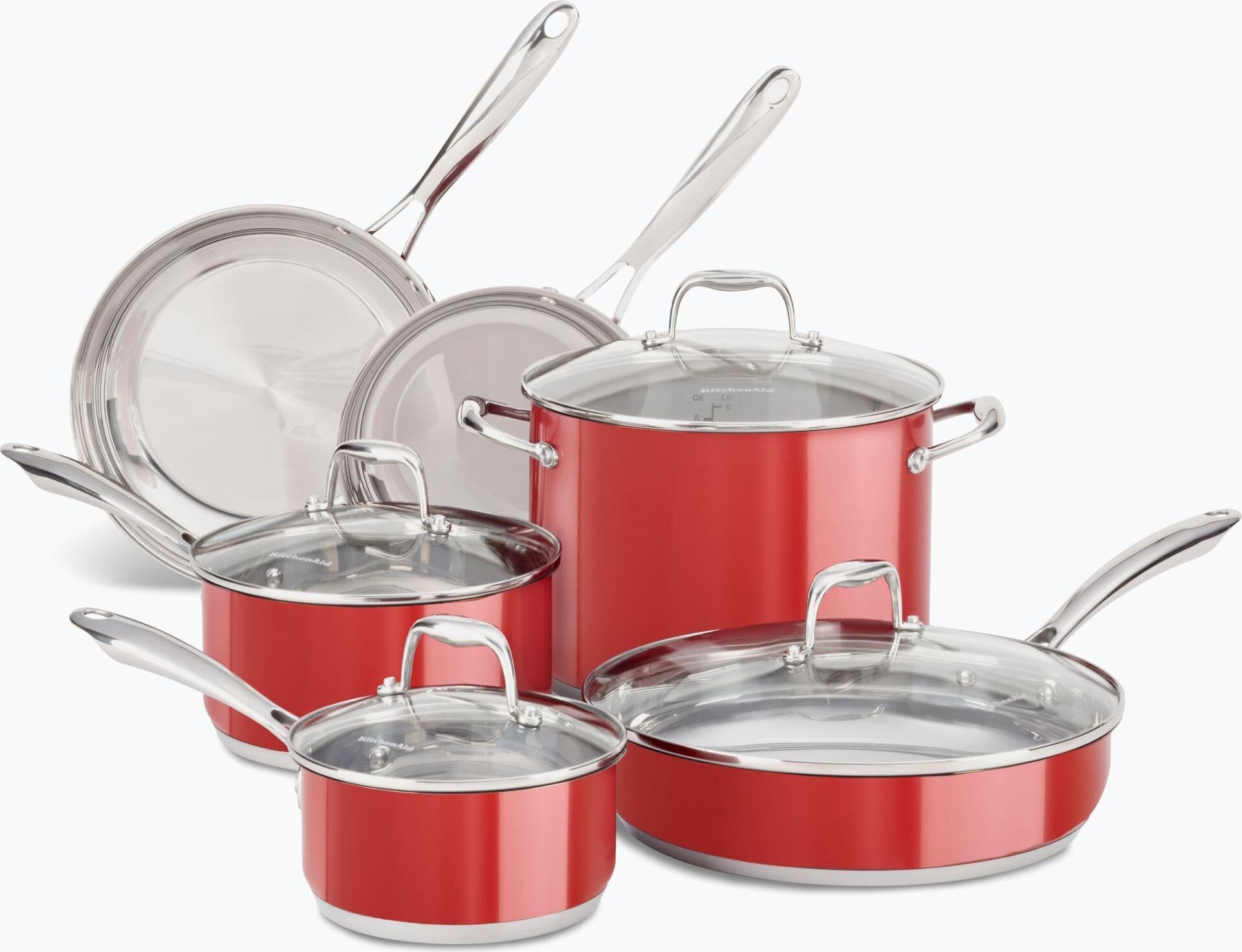 KitchenAid 3-Ply Base Stainless Steel Cookware Set - 11 Pieces (71001) for  sale online