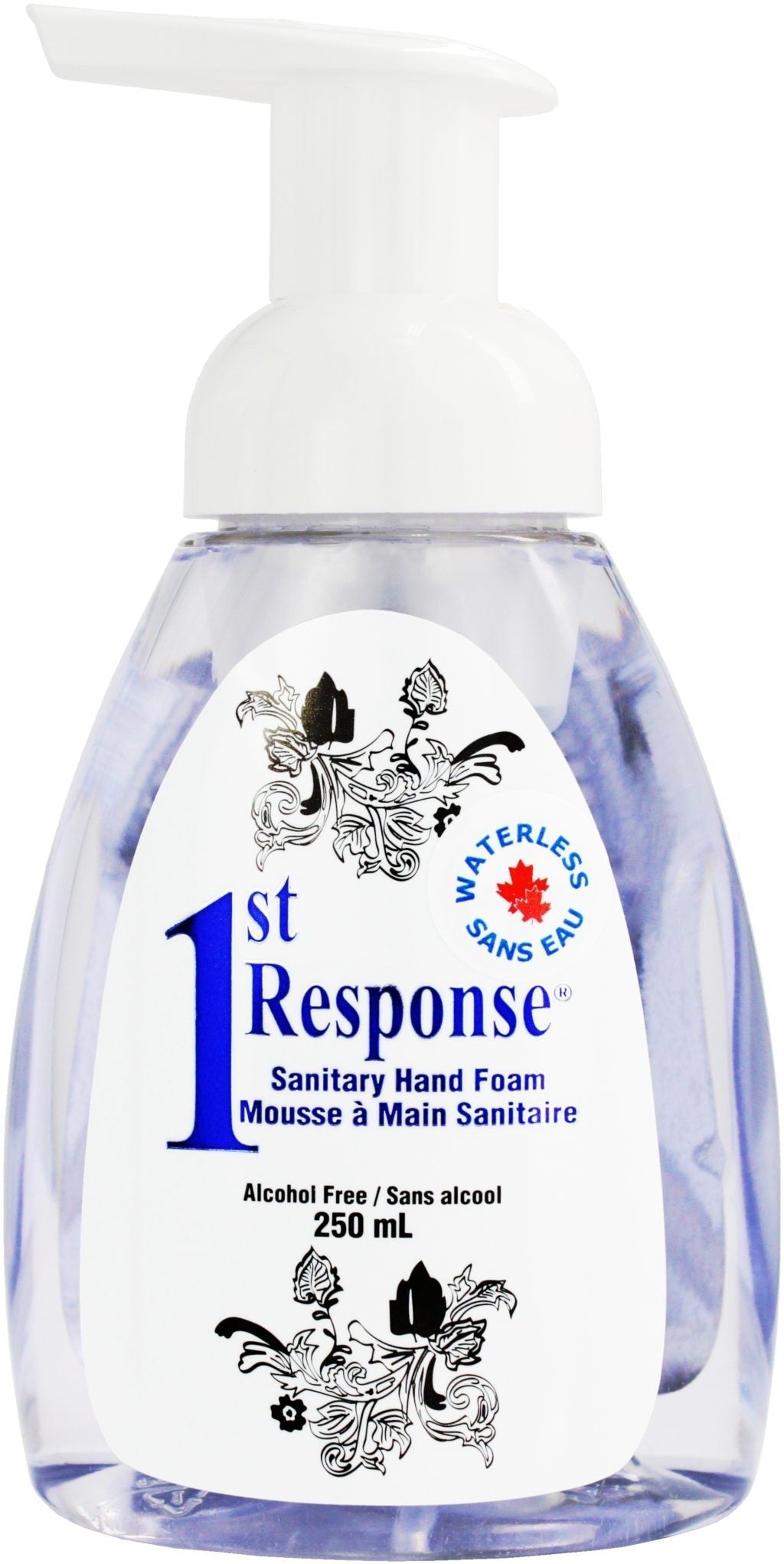 1st Response - 250 ml Alcohol-Free Hand Foam Sanitizer with Pump, 12Btl/Cs - 89-02