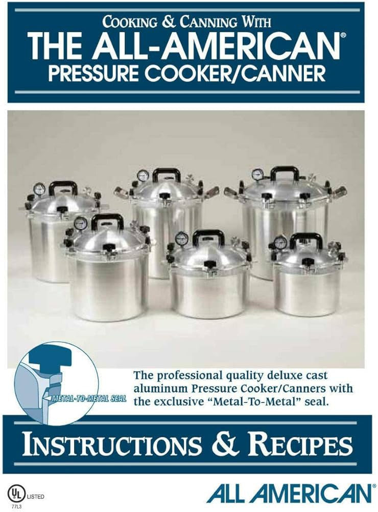 All American - Pressure Cooker Canner Instruction Recipe Book - 74