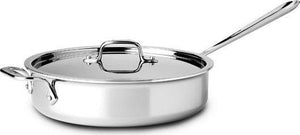 All-Clad - D3 Stainless 4 QT Saute Pan with Lid - 4404