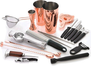 Barfly - Stainless Steel Copper-Plated Deluxe 19-Piece Cocktail Kit - M37102CP