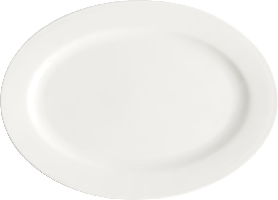 Browne - FOUNDATION 11.75" x 8.5" Porcelain Oval Wide Rim Plate - 30118