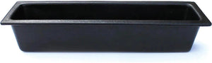 Bugambilia - Classic 3.3 Qt Black Rectangular Half Size Long Food Pan With Elegantly Textured - IH2/4BB