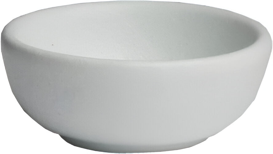 Bugambilia - Classic 3.94" White Round Kasandi Dish With Elegantly Textured - MAK02WW