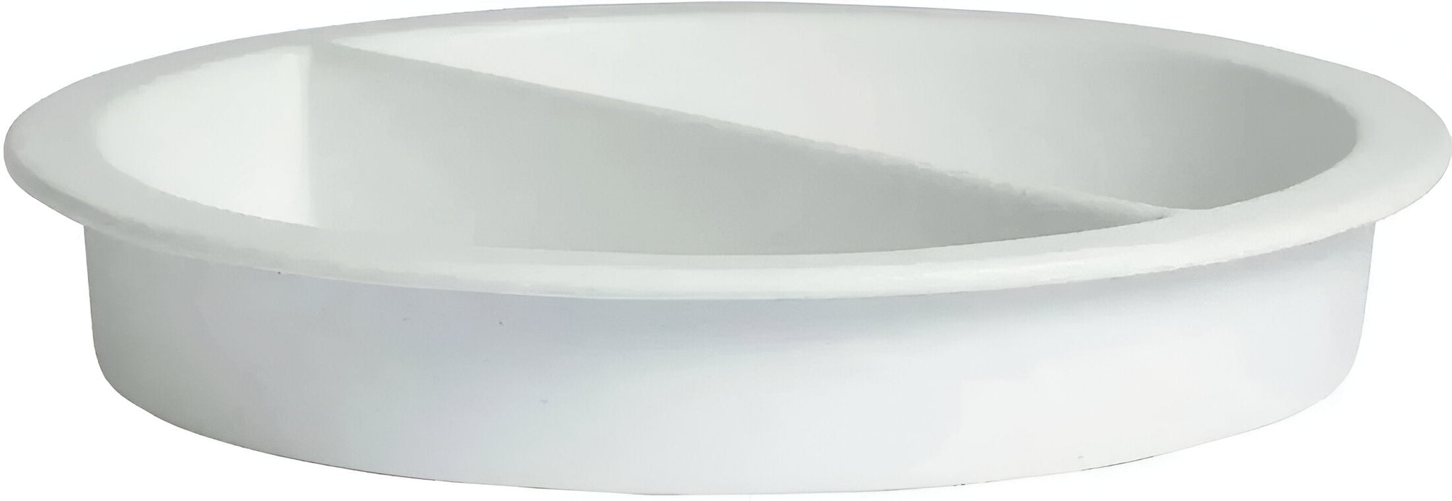 Bugambilia - Classic 5.2 Qt White Round Food Pan with Divider With Elegantly Textured - IR121WW