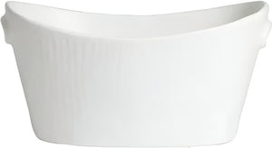 Bugambilia - Classic 6.3 Qt X-Large Oval White Ice Bucket With Elegantly Textured - IB015WW