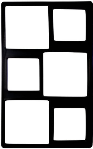 Bugambilia - Mod 21.69" x 13.25" Black Resin Coated Single Tile with Six Square openings Fits For IS012 & IS022 & IS013 & IS014 - T0B3 - MOD