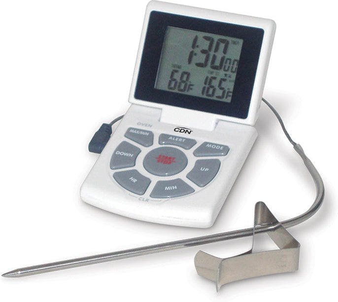 CDN White Digital Probe Thermometer/Timer/Clock DTTCW