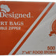 Chef Designed - 7" X 8", 2 mil Reclosable Bag, 500/bx - DZR-5100