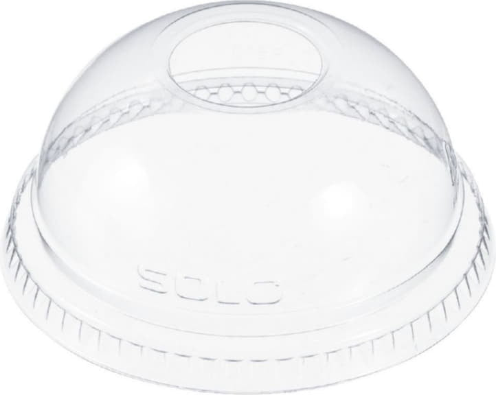 Dart - 10 Oz Clear Dome Lid 1in Hole fits Cold Plastic Cups, 1000/cs - DLR610