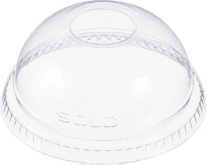 Dart - 10 Oz Clear Dome Lid 1in Hole fits Cold Plastic Cups, 1000/cs - DLR610
