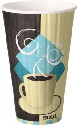 Dart - 12 Oz Duo Shield Tuscan Café Design Paper Hot Cups, 600/cs - IC12CS-J7534