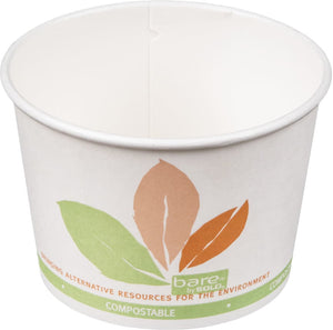 Dart - 12 Oz Solo Bare Eco-Forward Paper Soup /Food Cup Paper Container Leaf Design, 1200 Per Case - V512PL-JF522