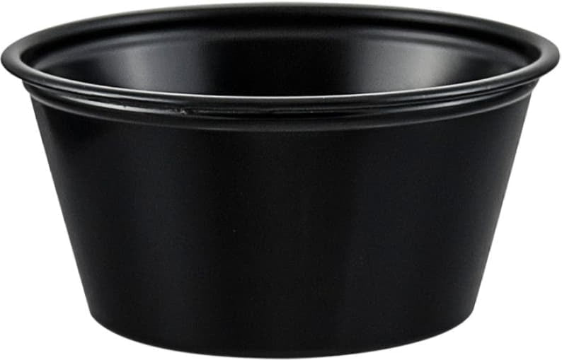 Dart - 2 Oz Solo Souffles Black Plastic Portion Cups, 250/Cs - P200BLK