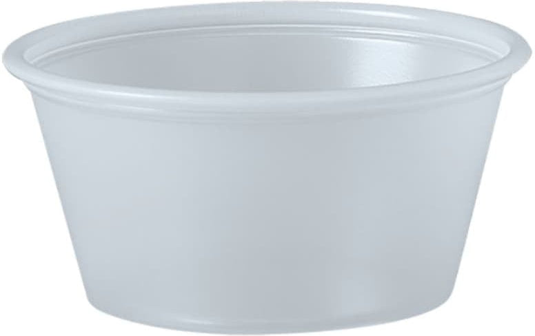 Dart - 2 Oz Solo Souffles Translucent Plastic Portion Cups, 250/Cs - P200N