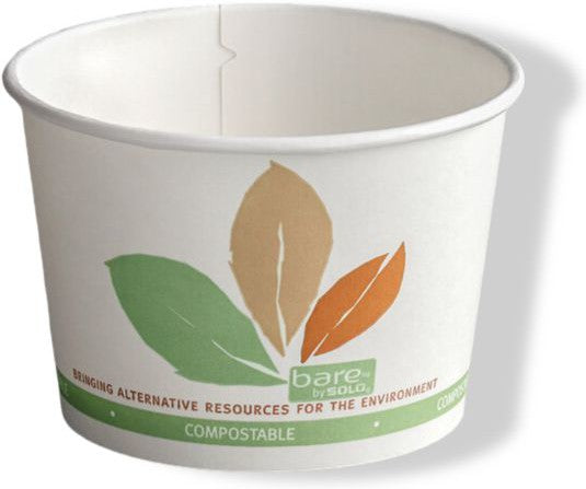 Dart - 24 Oz Solo Bare Eco-Forward Paper Soup /Food Cup Paper Container Leaf Design, 500/cs - V524PL-JF522