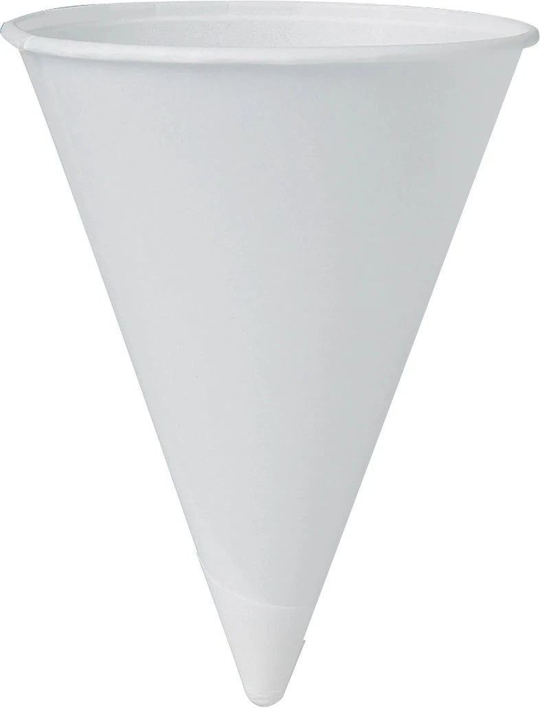 Dart - 4 Oz Solo Bare Eco-Forward White Pre-Treated Cone Paper Cups, 5000/cs - 4R-2050