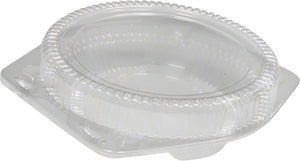 Detroit Forming - 9" Shallow Pie Plastic Hinged Container, 100/Cs - LBH-991
