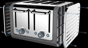 Dualit - Design Series / Architect Series Toaster Panel Kit Metallic Charcoal (2 or 4 Slice) - DUP16010