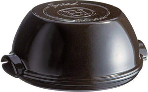 Emile Henry - 12.7" x 11.6" x 5.5" Ceramic Charcoal/Fusain Round Bread Baker - 795507
