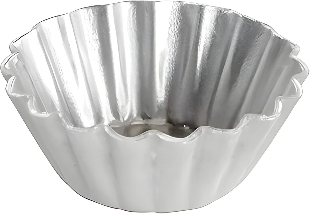 Fat Daddio's - 2"X 0.9" Aluminum Natural Solid Bottom Heavy Duty Mini Tartlette Pan (Approx 20 Per Pack) - PMTH-2