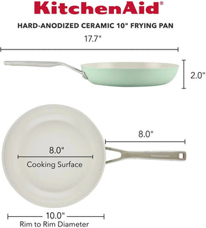 KitchenAid - 12.25"/31cm Pistachio Hard Anodized Ceramic Fry Pan - 84827-T