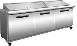 Maxx Cold - 72" Triple Door Megatop Refrigerated Prep Table - MXCR72MHC