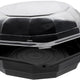 Pactiv Evergreen - 5" Dual Color SmartLock® Hinged Lid Hexagon Container, Black/Clear, 120 Count - YEH891500000
