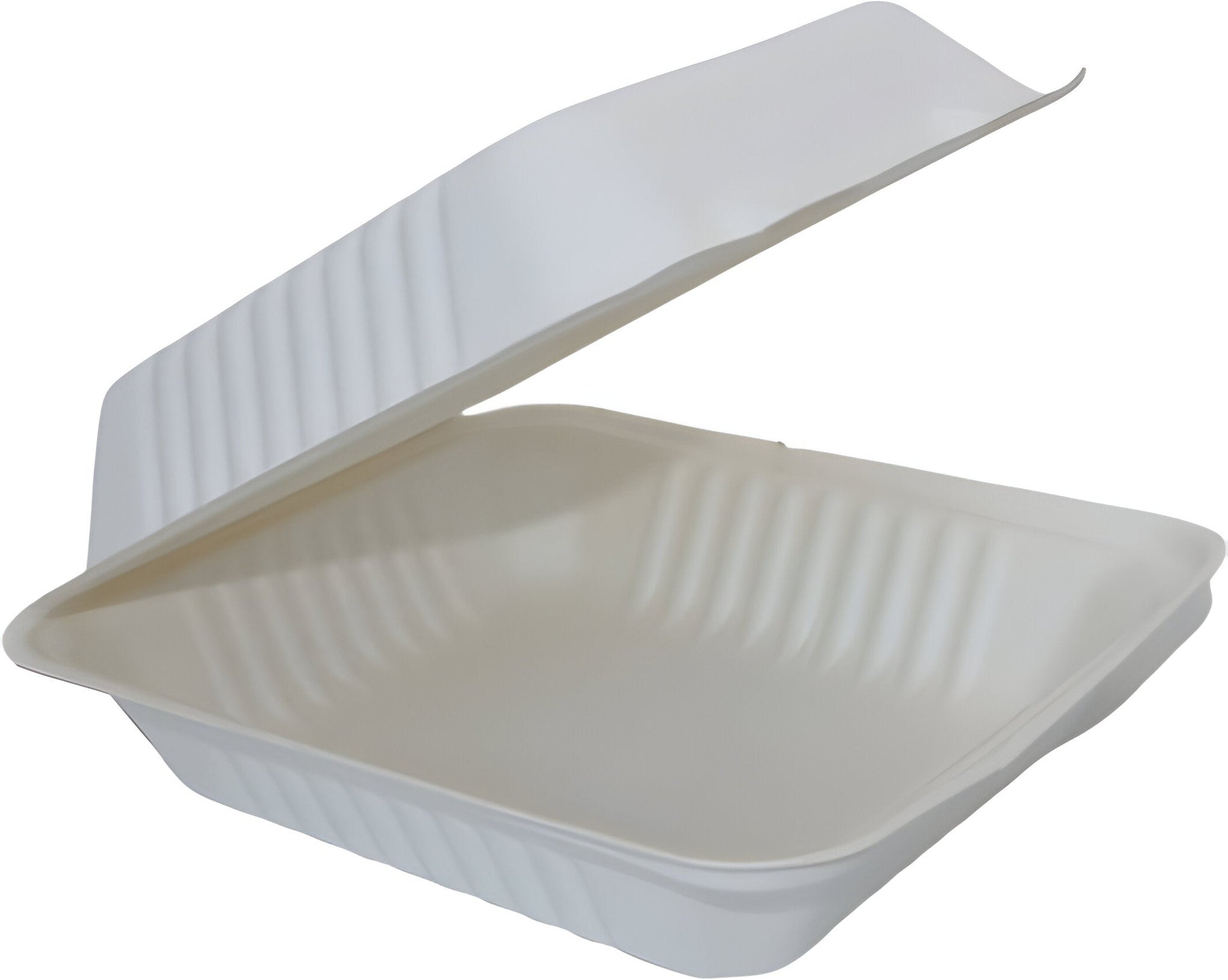 RiteEarth - 8" x 8.7" Bagasse Hinged Container, 200/cs - H891