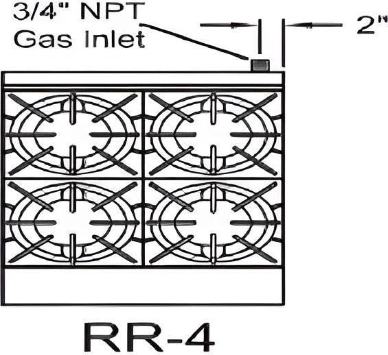 Royal 24″ Stainless Steel 4 Open Burner Gas Range RR4