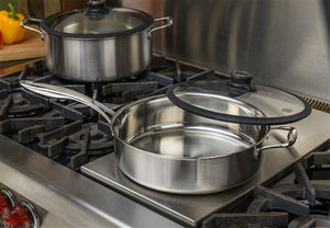 Black Cube Stainless - 4.5 QT Saute Pan With Lid - BCSS728