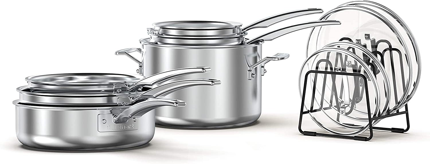 Cuisinart 11 PC Stainless Steel Nesting Cookware Set N91-11C