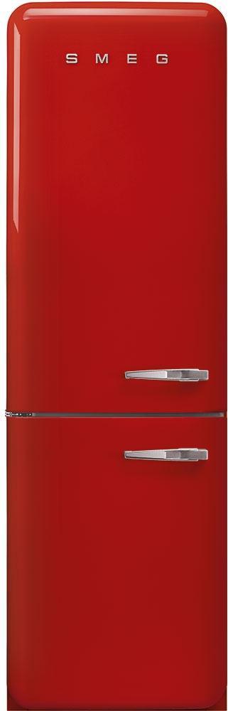 Smeg - 24" 50's Retro Style No Frost Refrigerator/Freezer Left Hinge Red - FAB32ULRD3