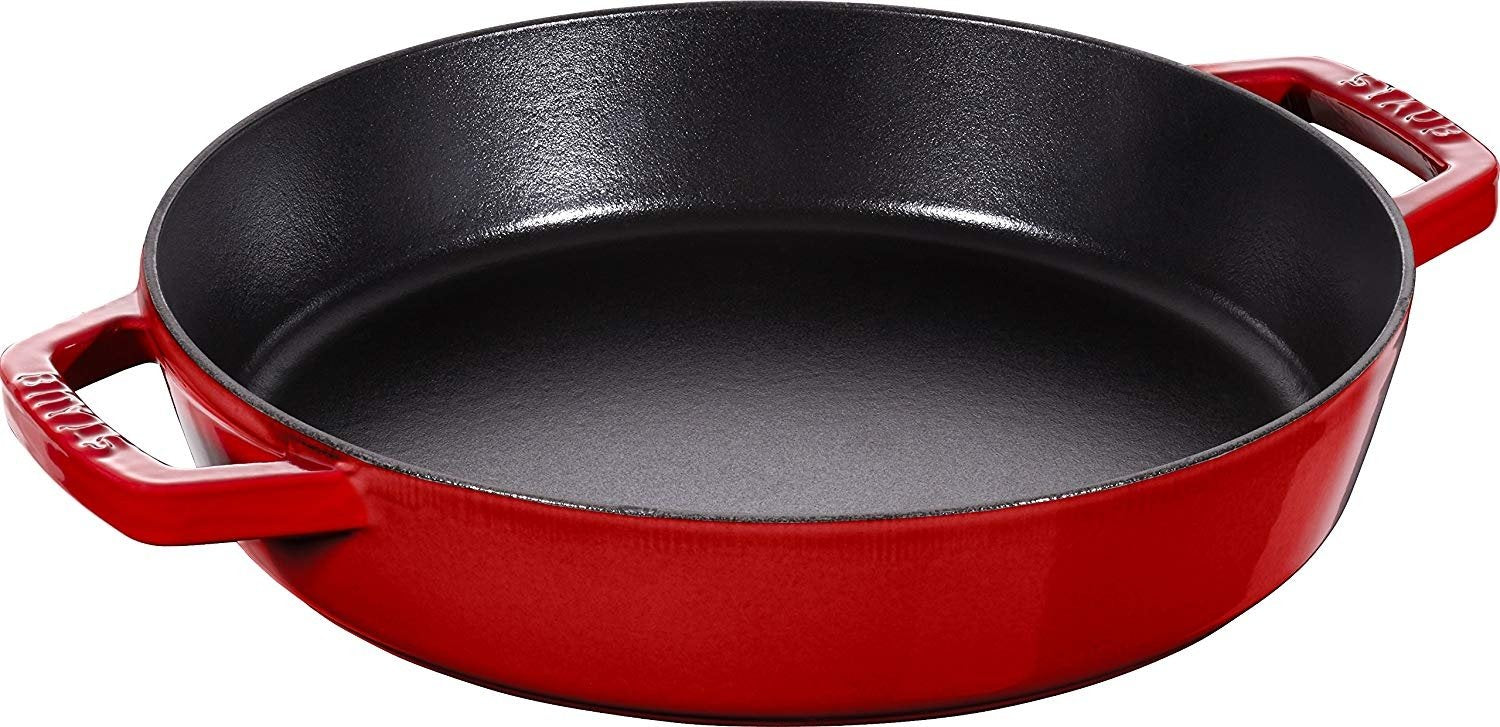 Staub - 10" Cast Iron Fry Pan with Double Handle Cherry Red (26 cm) - 40511-727
