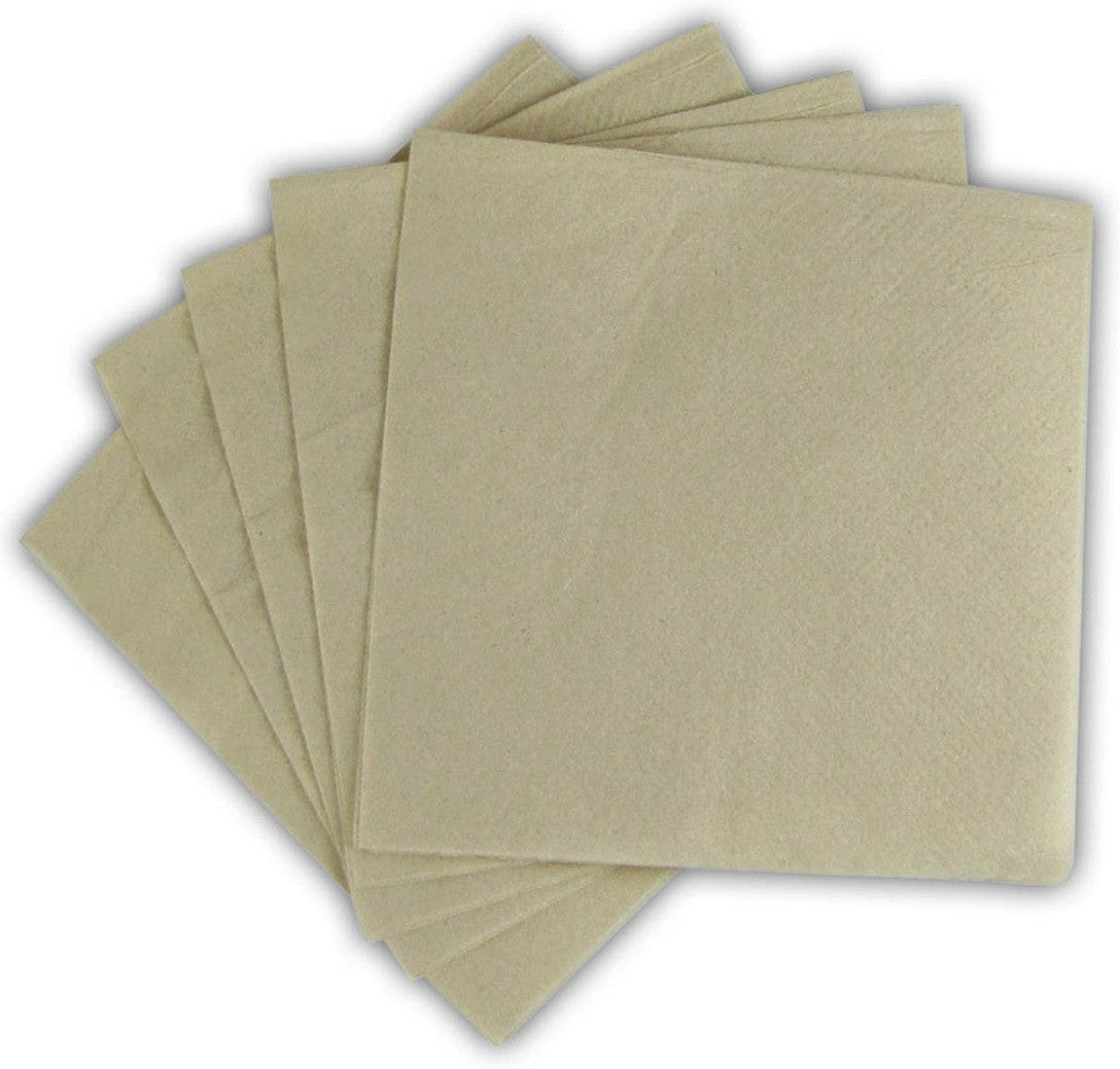 1 Ply Kraft Brown Beverage Napkins, 1000/Bx - 1110030