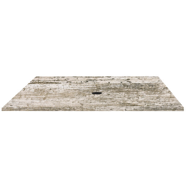 Grosfillex - 32" X 48" Rectangular Barn White Outdoor Molded Melamine Table Top with Umbrella Hole - 99851246