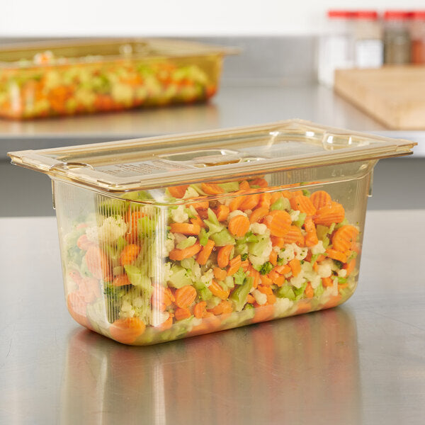Vollrath - Third-Size Super Pan® Slotted Cover in Amber - 34300