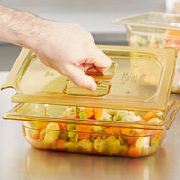 Vollrath - Fourth-Size Super Pan® Slotted Cover in Amber - 34400