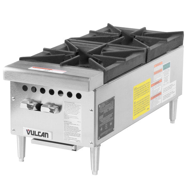 Vulcan - 12" Gas Countertop Hotplate with 2 Burners - VCRH12