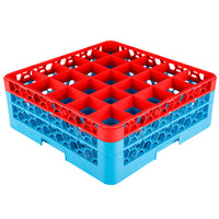 Carlisle - Opticlean 25 Compartment Red Glass Rack with 2 Extenders - RG25-2C410