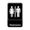 Vollrath - Symbol Sign - Restrooms Black with White - 5617