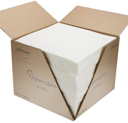 16" x 16" White Airlaid Flat Napkin, 1000/cs - 31616/FN