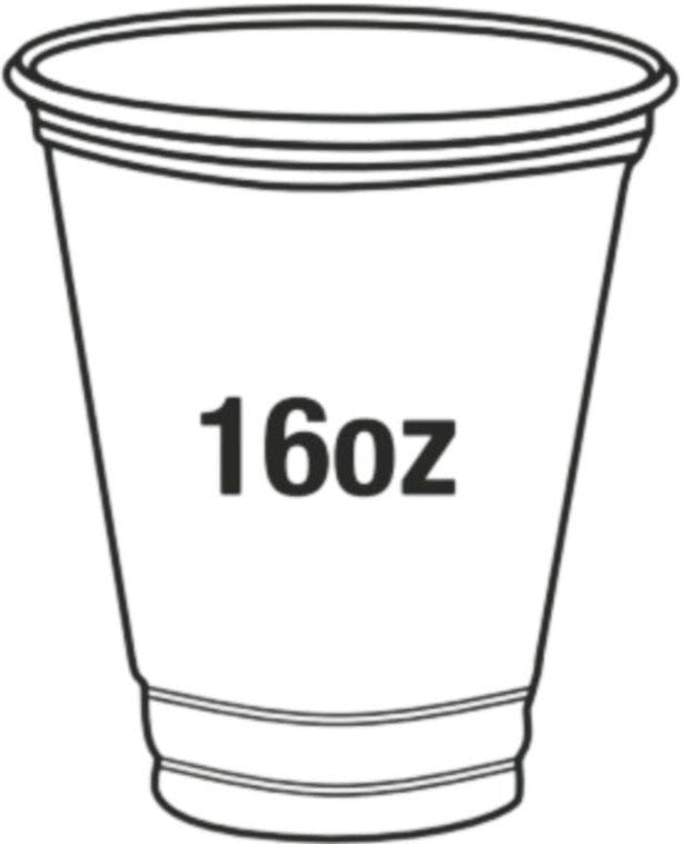 16oz Clear PET Cups, 1000/Cs - PEC1616