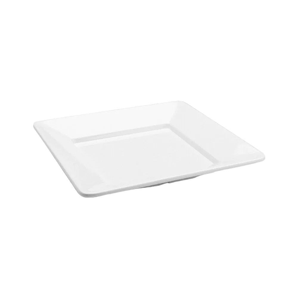 Delfin - 12" X 12" X 1 1/2" Pacific Rim White Square Melamine Tray - TSQ12AS020