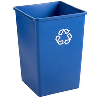 Rubbermaid Commercial - 35 Gallon Blue Square Recycling Container - FG395873BLUE