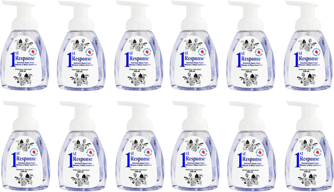 1st Response - 250 ml Alcohol-Free Hand Foam Sanitizer with Pump, 12Btl/Cs - 89-02