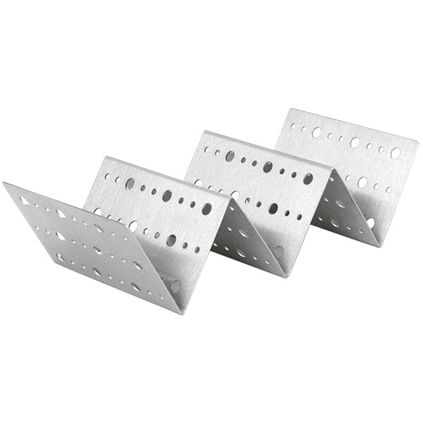 Front Of The House - Taco Holder - Holds 2 to 3 Tacos, Stainless Steel - Pack of 12 - DHO001BSS23