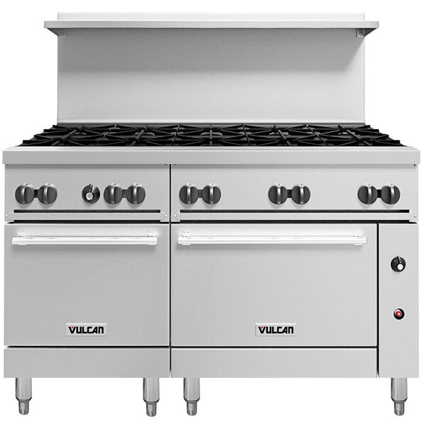 Vulcan - 60" Gas Restaurant Range with 10 Burners and 2 Standard Ovens - 60SS-10B