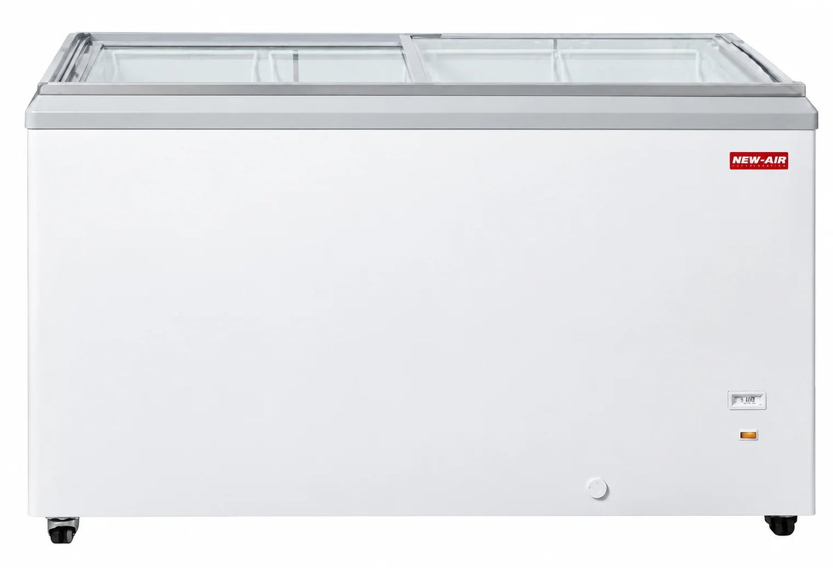 New Air - 71" Flat Glass Ice Cream Freezer with 6 Baskets - NIF-71-FG