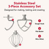 KitchenAid - Stainless Steel 3-Piece Accessory Set with 6-Wire Whip, Dough Hook - KSMTH3PSS
